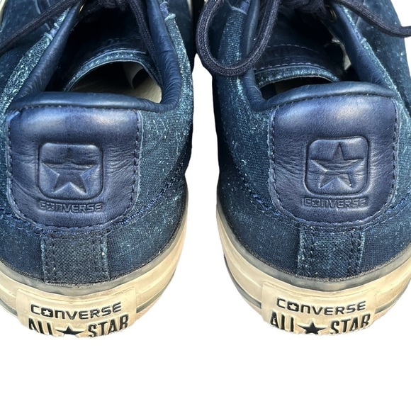 Converse All Star X John Varvatos Low Top Blue Leather Denim Sneakers - Picture 5 of 9